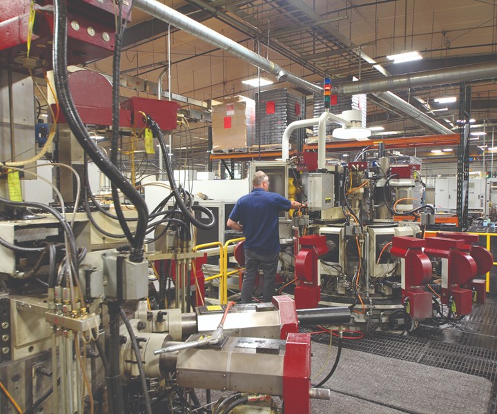 Jeff Prescott runs two 16-station Hydromat rotary transfer machines